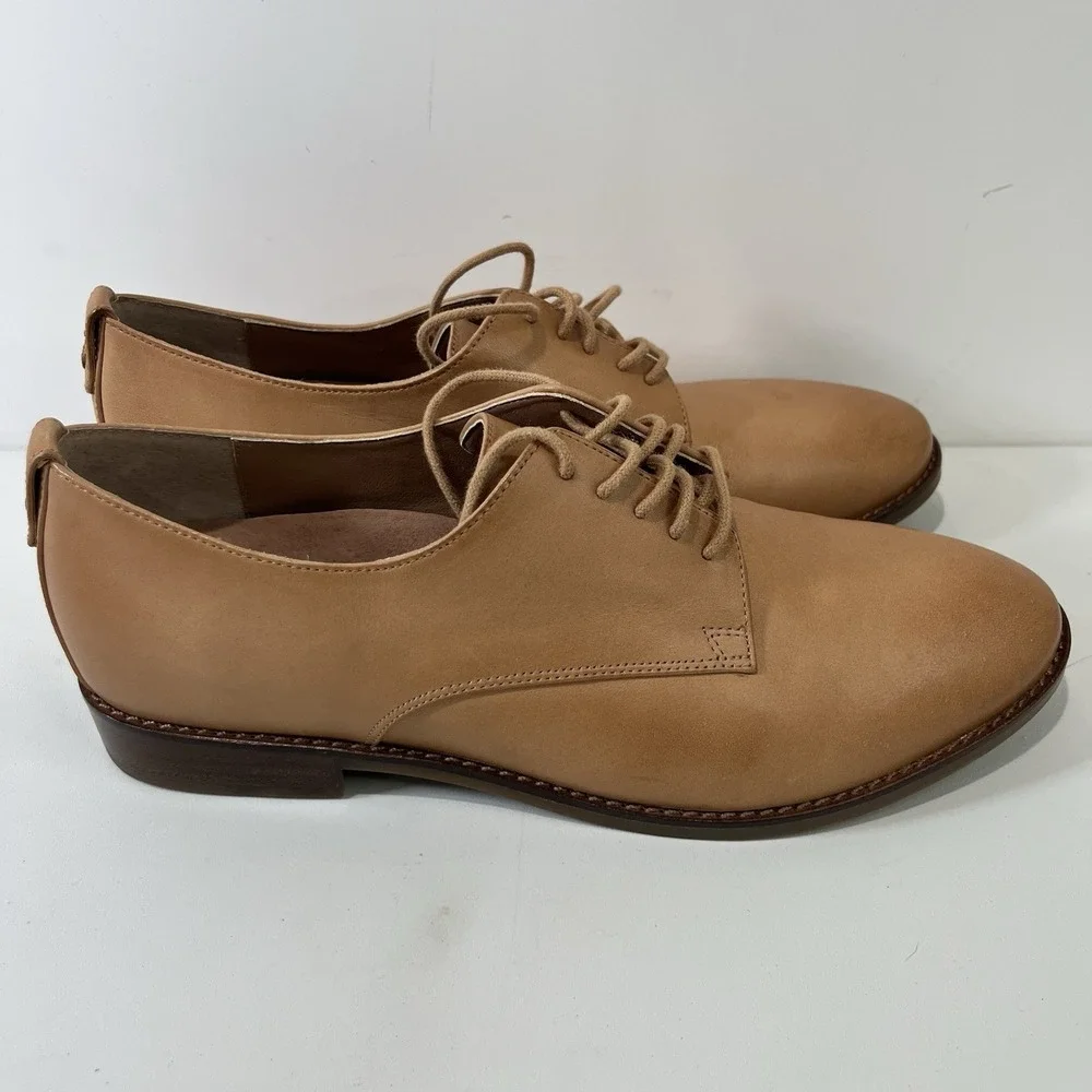Vionic Women's Weslyn Lace Up Leather Oxford Shoes 8.5 Tan Brown Buttery Soft